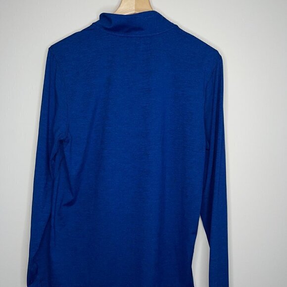 reebok BLUE 1/4 zip long sleeve drifit like material with thumb h… - Picture 4 of 4